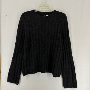 Divided H&M Long Sleeve Pullover Striped Sweater Women’s Medium Gray‎